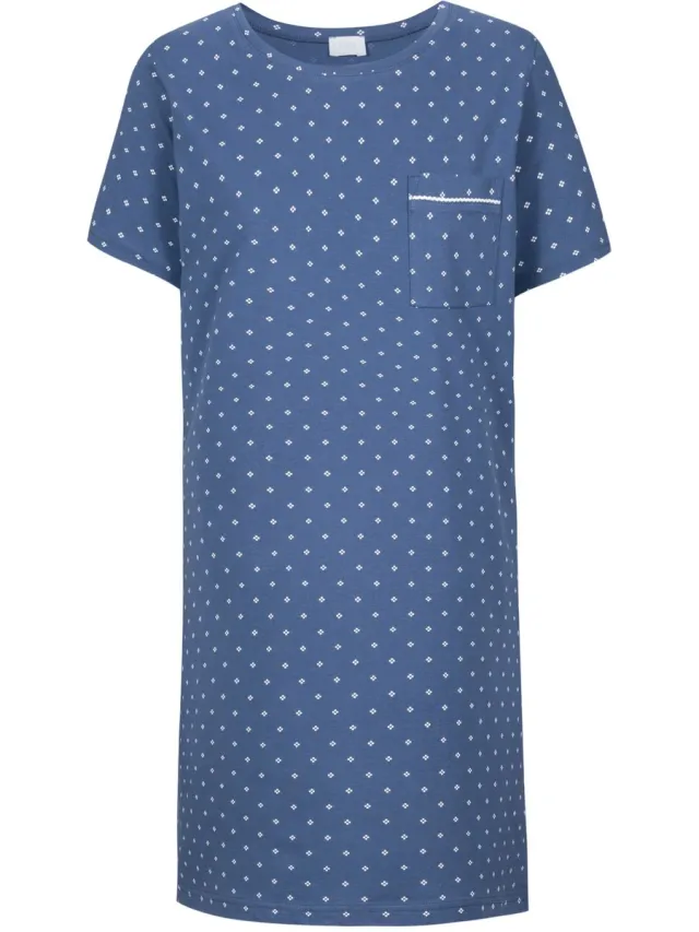 Mey Damen Nachtjapon Met Korte Mouwen Serie Polka Dreams Midnight Dust