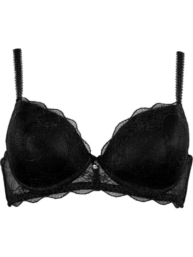 Naturana padded lace beugel BH maat 90E zwart
