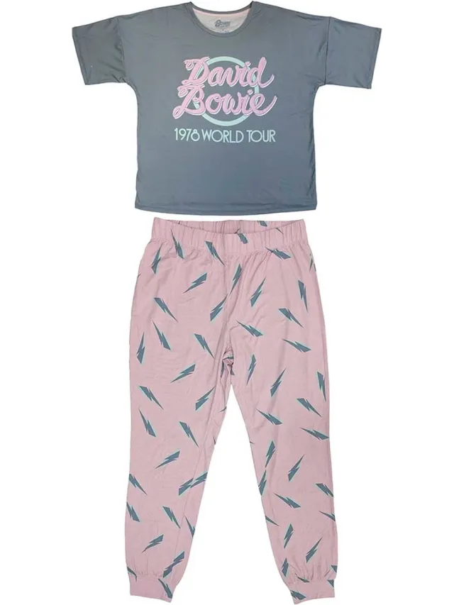 David Bowie 1978 World Tour Pyjama - XL - Blauw/Roze