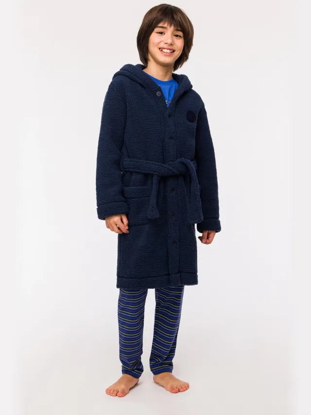 Woody badjas unisex - donkerblauw - 242-10-ROT-M/885