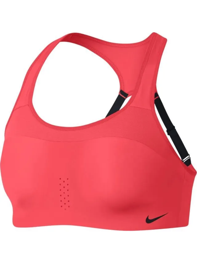 Nike maat S Alpha Bra Sportbeha Dames - Ember Glow/Black/Black Roze