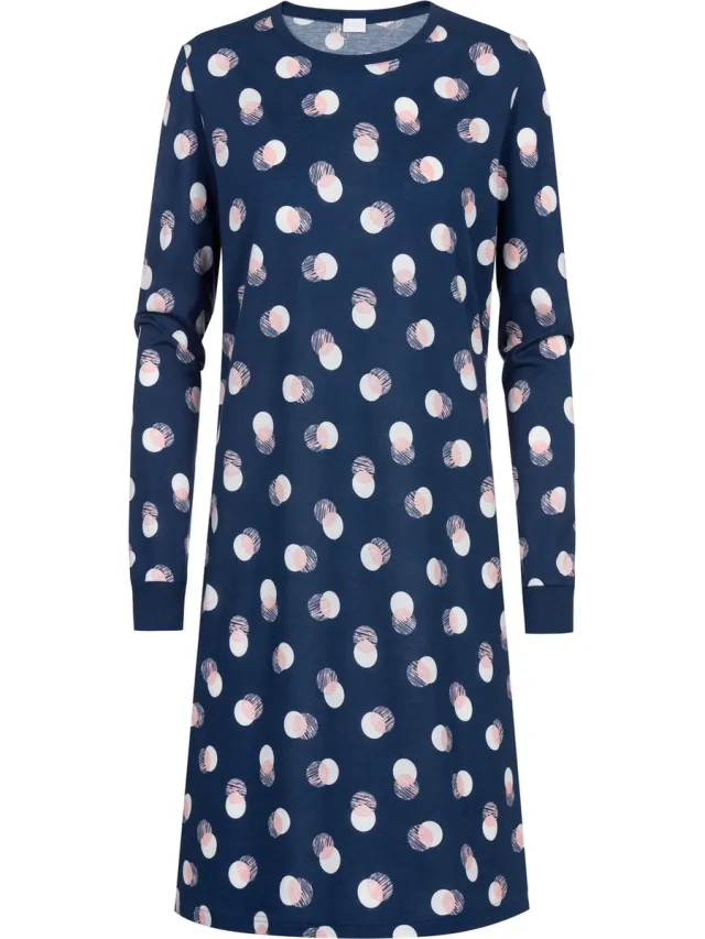 Mey Female - Nachthemd Serie Scribbled Dots Deep Marine