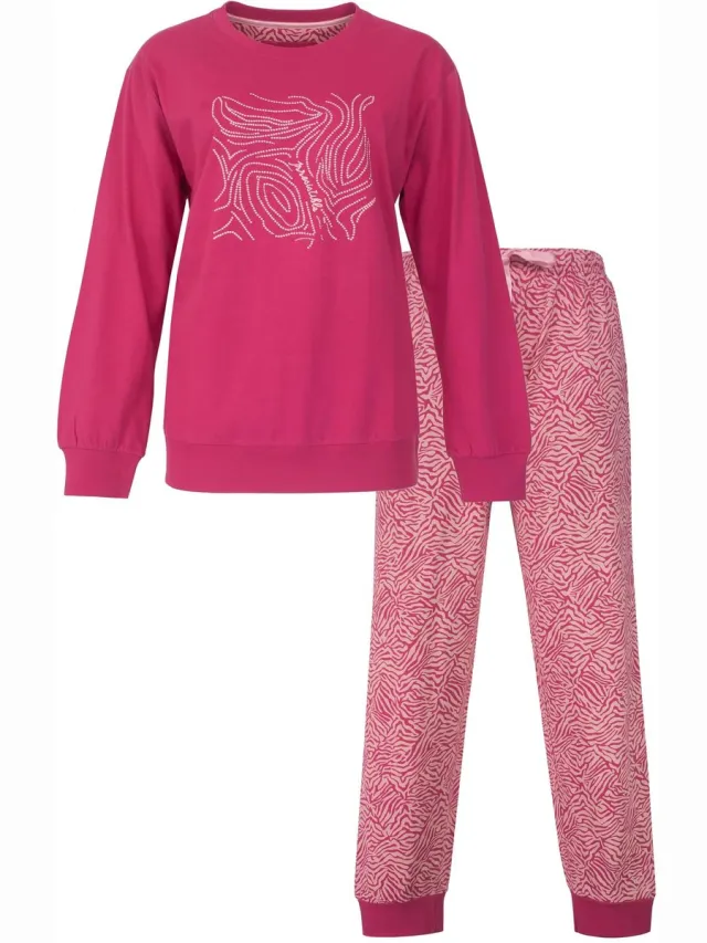 Irresistible Dames Pyjama- Lange Mouwen - Katoen - Fuchsia