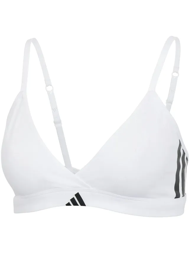 Adidas Sportswear TRIANGLE WRAP BRALETTE - Sport Active Essentials Cotton 3 Stripes – Damen Onderbroek - wit