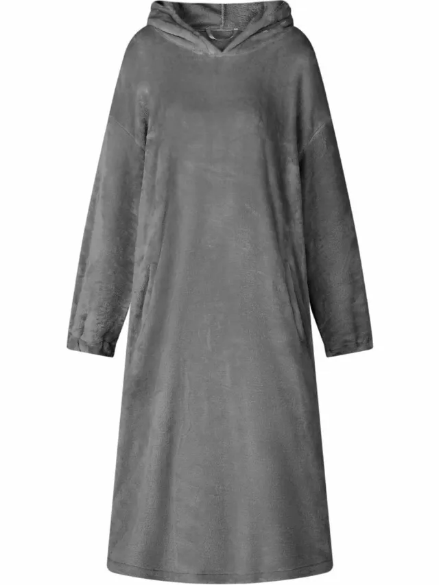 vidaXL Deken hoodie Donkergrijs L Flanel