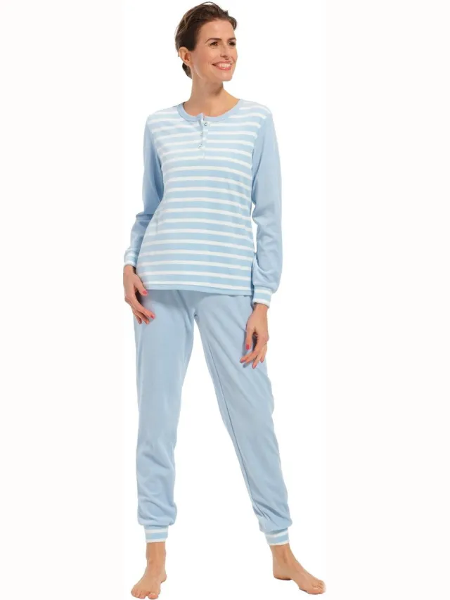 Pastunette dames pyjama Badstof - Blue Stone - 38 - Blauw