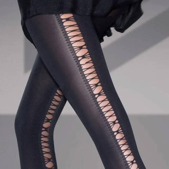 Aristoc Panty - Fashion - Dikke - 80 Den. - Ladder Back - 40/46 - Zwart