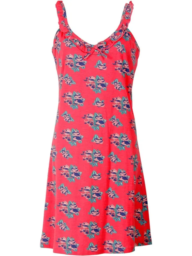 Irresistible Dames Nachthemd - Bloemen dessin - Rood