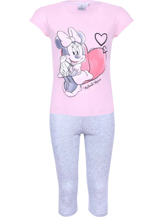 Disney Roze en grijze meisjespyjama Minnie Mouse DISNEY roze-grizje
