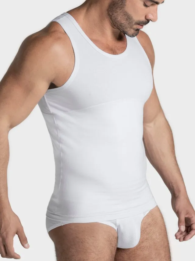 LEO Stretch Cotton Shaper Tank | Wit White