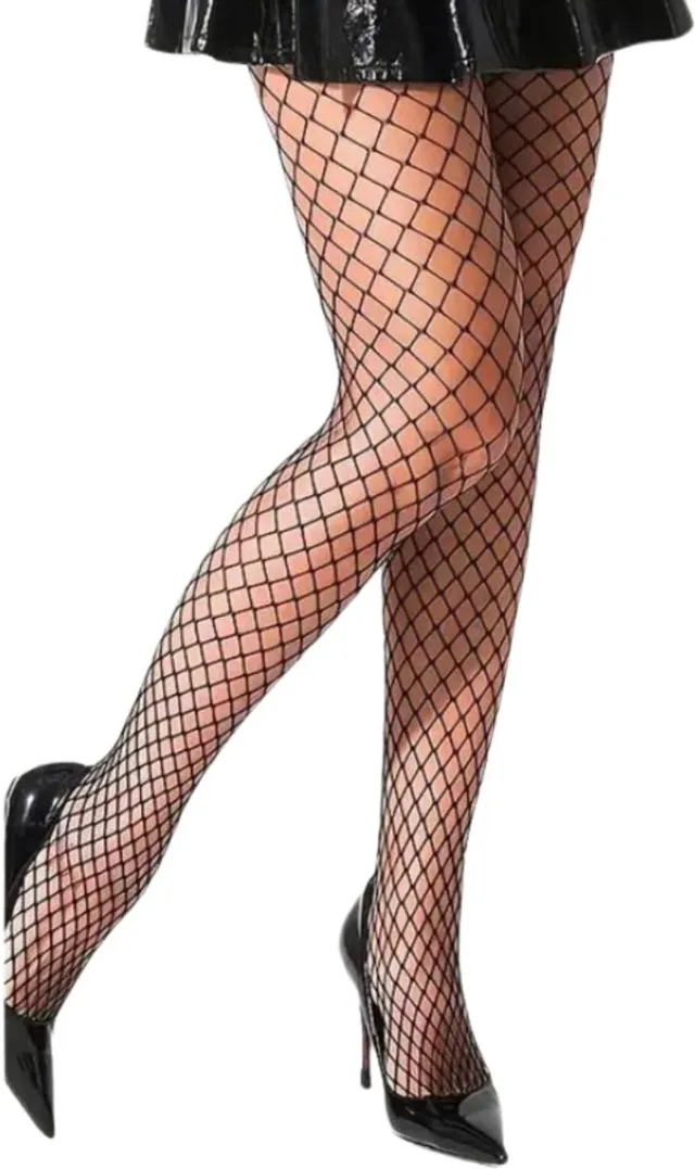 Donex Visnet Panty Dames - Klassiek Netpatroon - Zwart - 2 Stuks