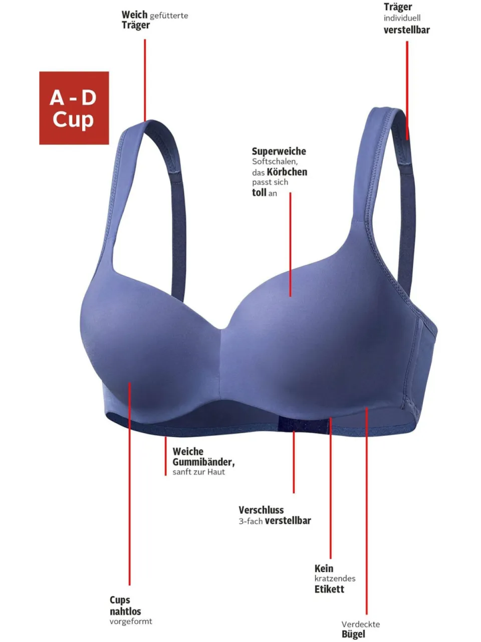 beha met cups blauw, foto 3