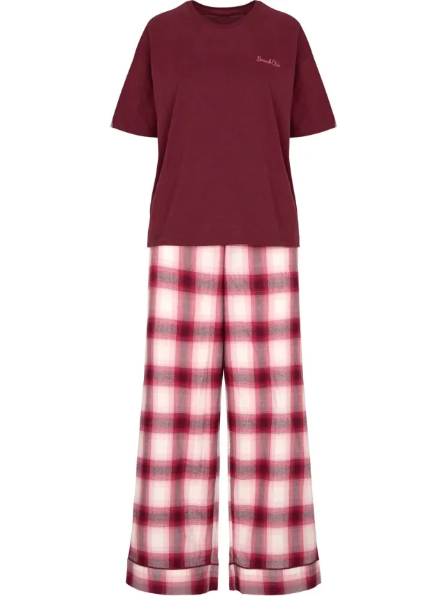 Hunkemöller Pyjama Set Check Paars