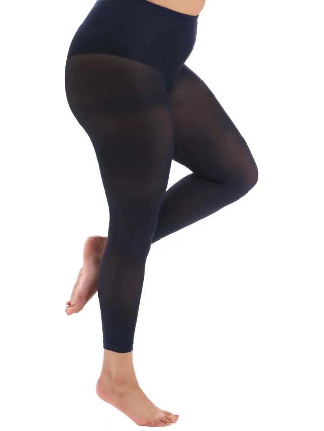 Pamela Mann Plus Size voetloze panty 90 denier donkerblauw