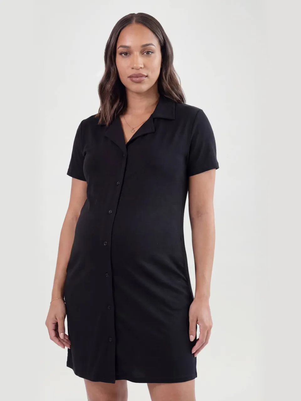 boohoo Dames Zwangerschaps Nachthemd Met Korte Mouwen zwart, foto 4