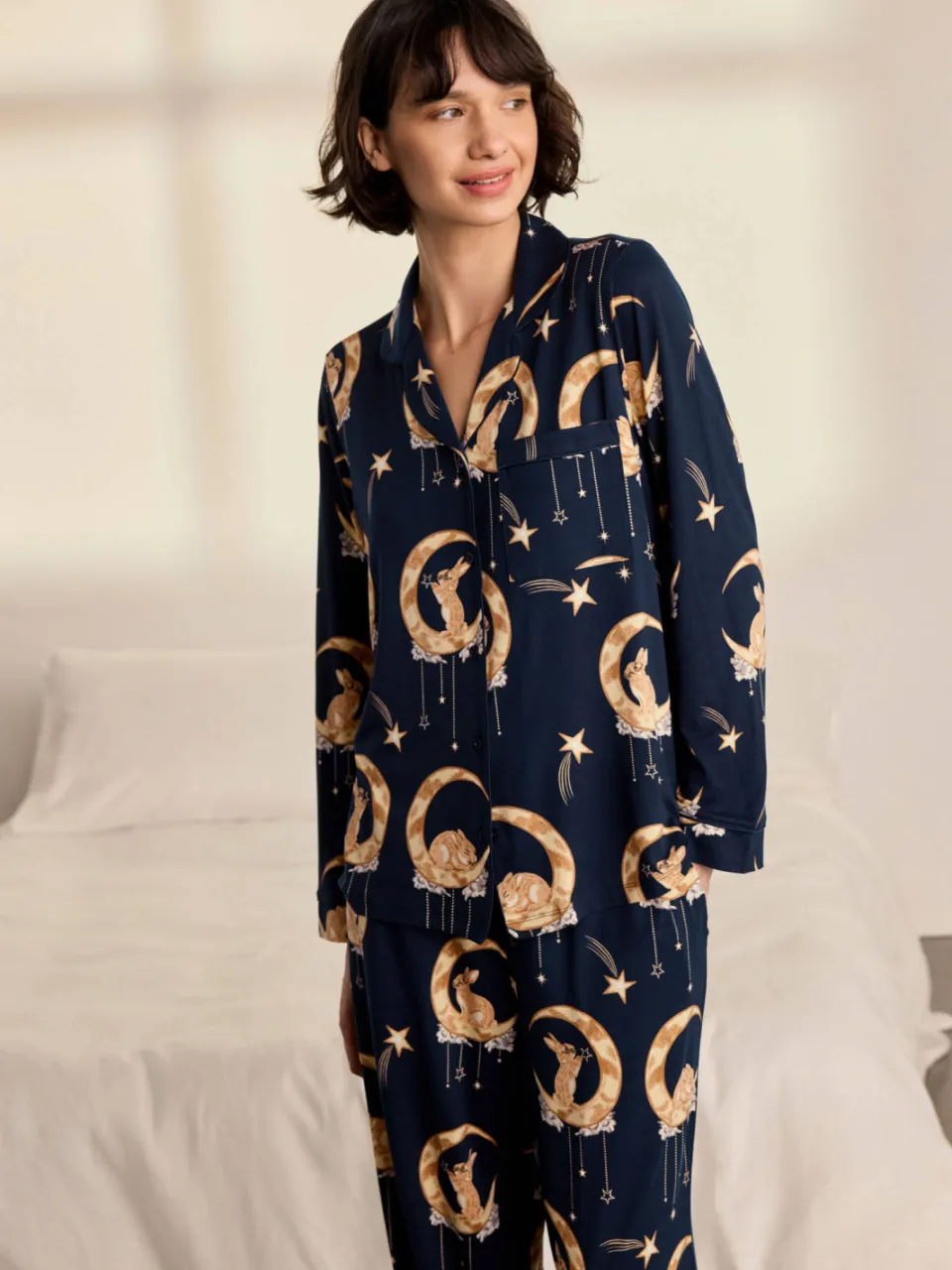 Chelsea Peers pyjama donkerblauw donkerblauw/okergeel, foto 3