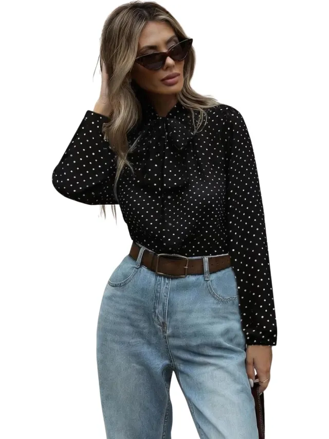 Currero Topje Dames Polkadots - Mouwloze Top - Singlet - Kleding - Shirt - Blouse - Kort - Volwassen - Zwart