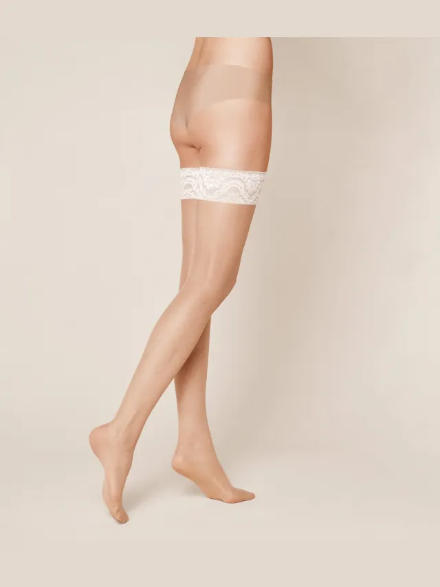 Kunert Mystique 20 stay-ups dames – 20 denier – mat – Cashmere Ivory Beige