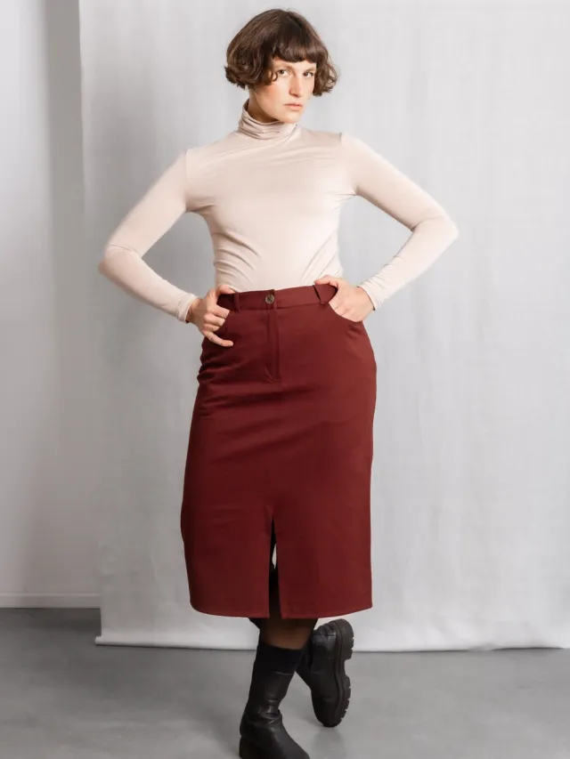 Jyoti - Fair Works dames vegan Rok Aleena Henna Bruin