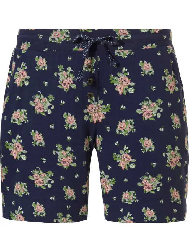 Pastunette Blauwe pyjamashort roosjes Pastunette - Blauw - Maat