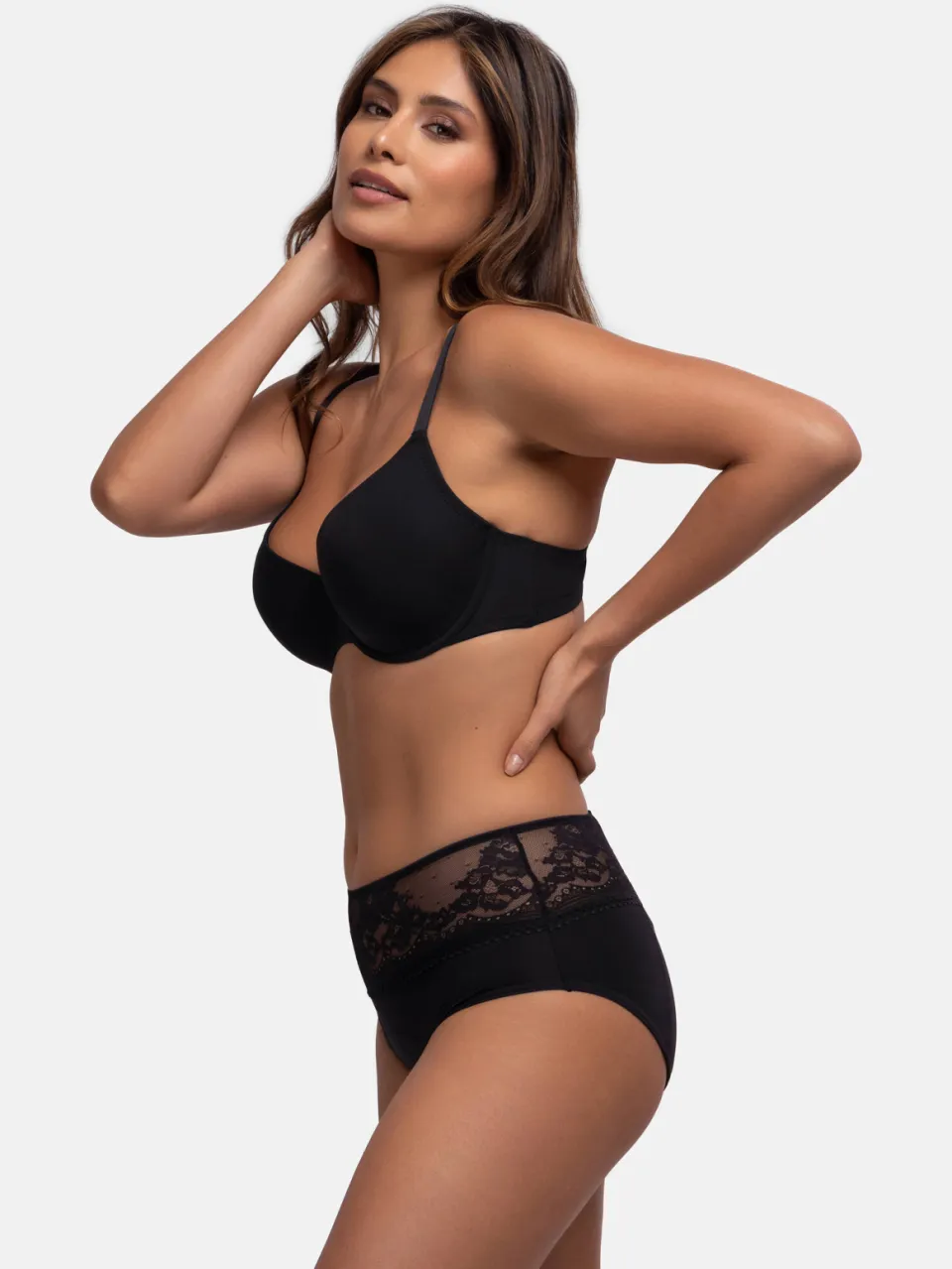 Dorina sterk absorberende menstruatieslip Moon met kant (set van 2) zwart, foto 5
