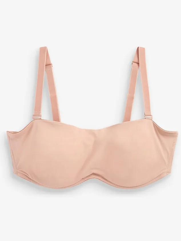 Next Dames - Niet-gewatteerde, strakke strapless en multifunctionele bandeau-bh DD+ - Huidkleur Praline Nude