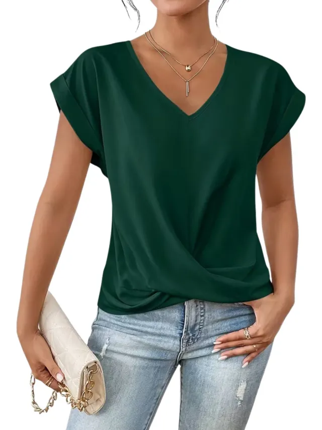 Currero Topje Dames - Top Kleding - Shirt - Blouse - Kort - Volwassen - Groen