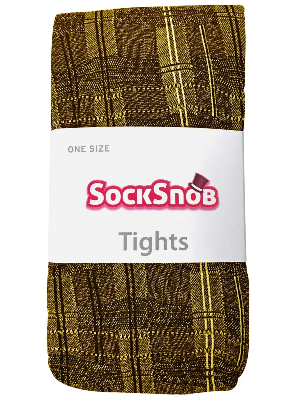 Sock Snob Dames80 denier ondoorzichtig patroon panty's - Skye Geel, foto 2