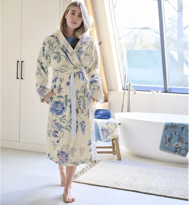 Pip Studio Badjas pip studio secret garden White Blue