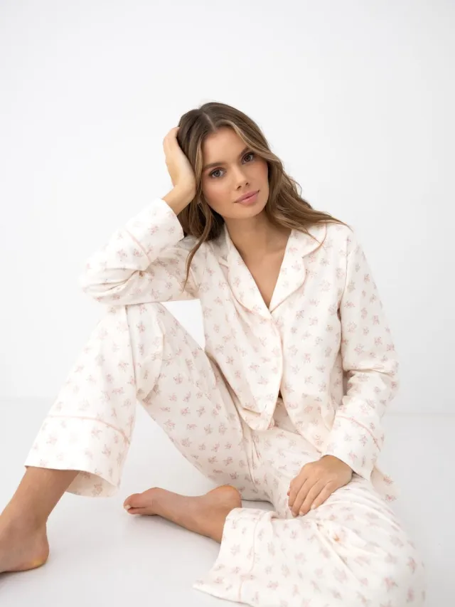 S& Sensis Sensis Flanellen Pyjama Marielle Dames 40 / Ecru