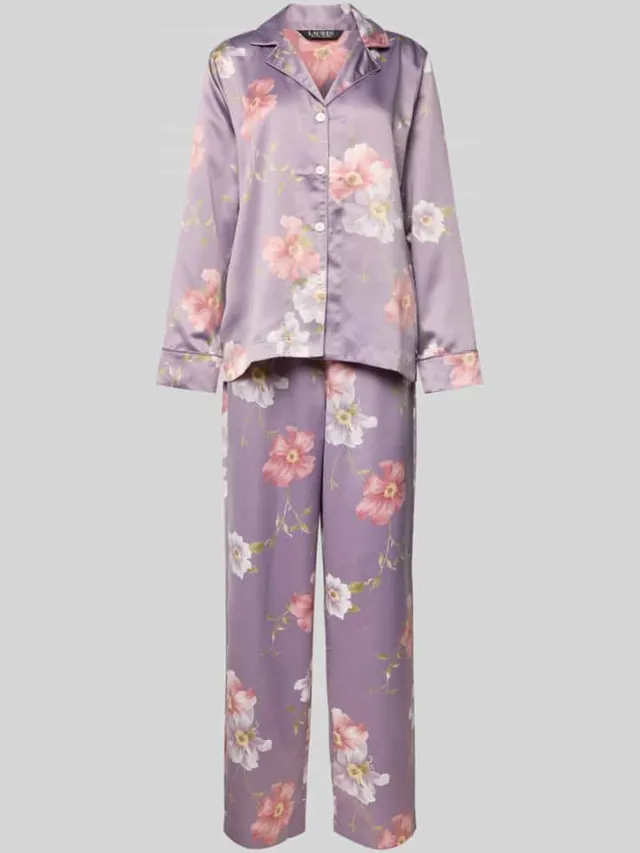 Lauren Ralph Lauren Pyjama met reverskraag Lila