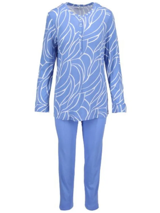 Ringella Katoenen dames pyjama sterrenblauw Ringella - Blauw - Maat - 40