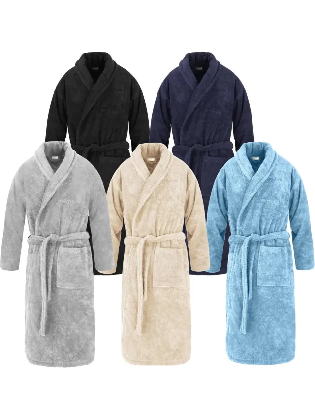 normani Unisex katoenen badjas 450 g/m² „Flee“ lichtblauw