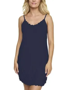 Damella Bamboo Nightdress Without Sleeves Zwart,Grijs,Blauw