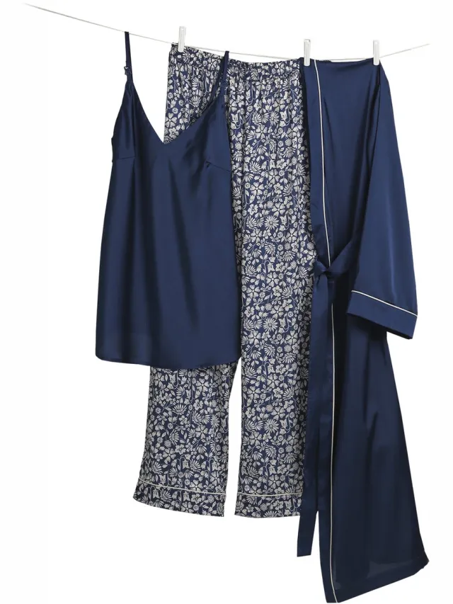 vertbaudet 3-delige homewear set Before and After marineblauw