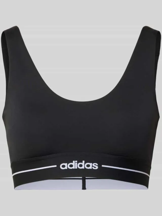 Adidas Bh met elastische band met logo Zwart