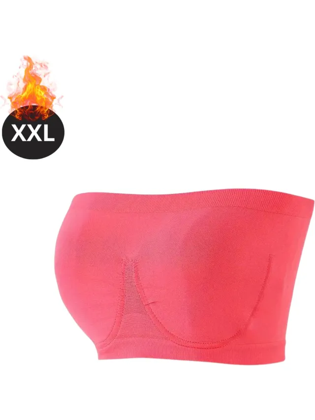 Livano BH Zonder Beugel - Zonder Bandjes - Push-up Bh's - Comfort Beha - Comfortabel - Sterk - Yoga - Dames - Rood