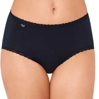Sloggi 24/7 Cotton Lace midislip donkerblauw Zwart,Wit