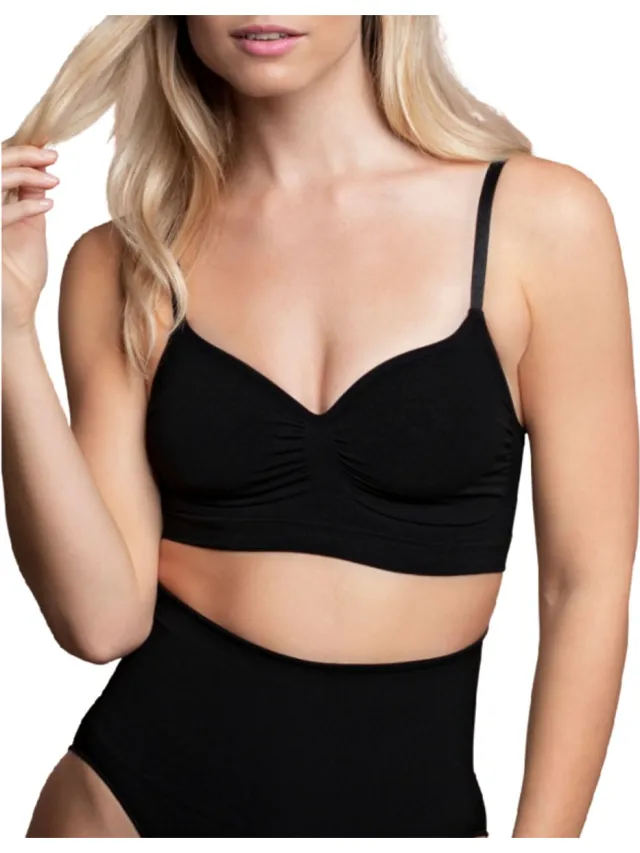 Bye Bra Naadloze BH voor Dames, Comfortabel Zonder Draad, Extra Steun, Vormgevende Shapewear, Onzichtbare Gladde Pasvorm, Zwart & Beige S-XXL (Zwart, L)