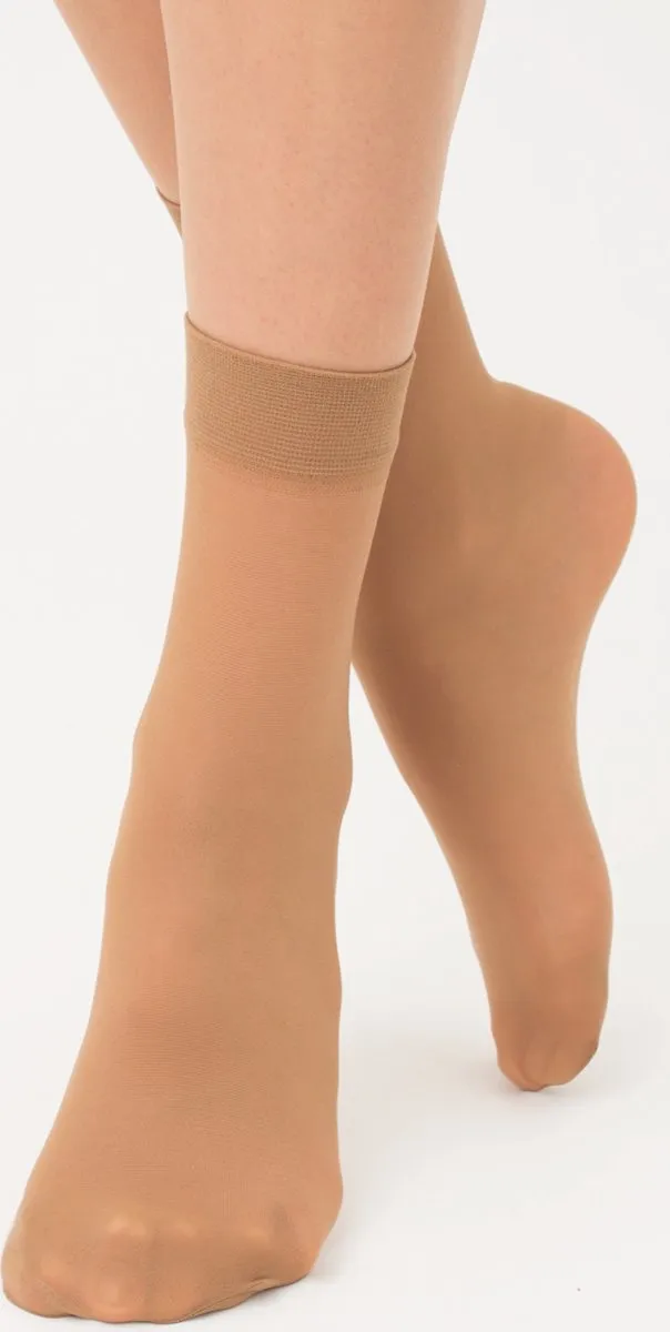 Giulia pantykousjes - Easy 20 Calzino - Pantysokjes - 20Den - One Size - Caramel - 4 Paar - Voordeelverpakking
