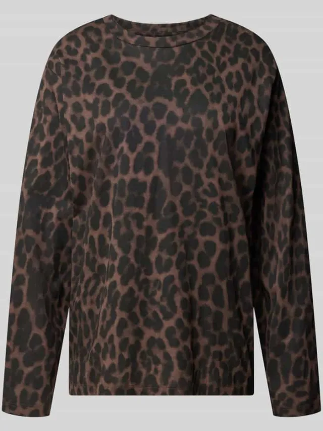 Jake*s Casual Regular fit pyjamabovendeel van puur katoen Donkerbruin