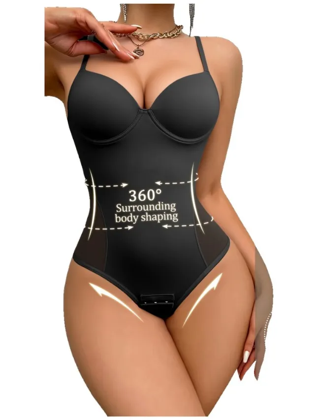 Currero Bodysuit Dames - Shapewear - Bodystocking - Corrigerende Body - Ingebouwde BH - Vormgevend & Afslankend Effect - Zwart