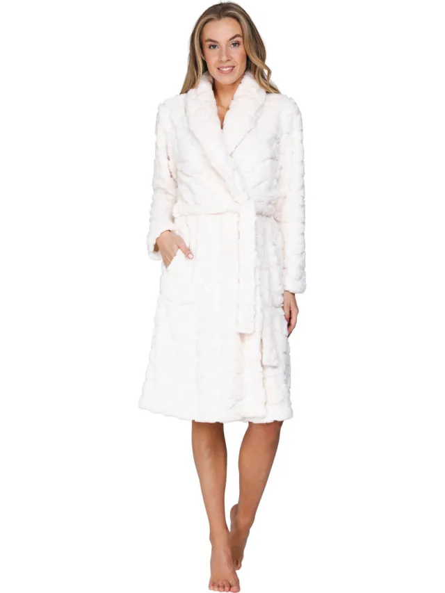 Rebelle fleece badjas - wit
