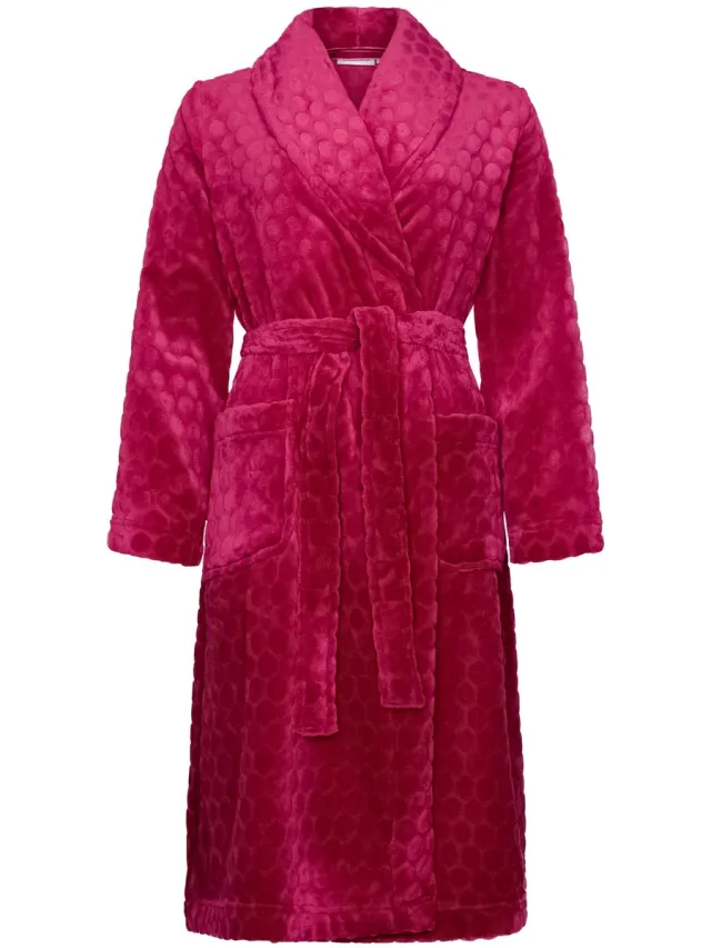 Pastunette Badjas - Sangria Nights - Flanel/Fleece - Rood/Roze