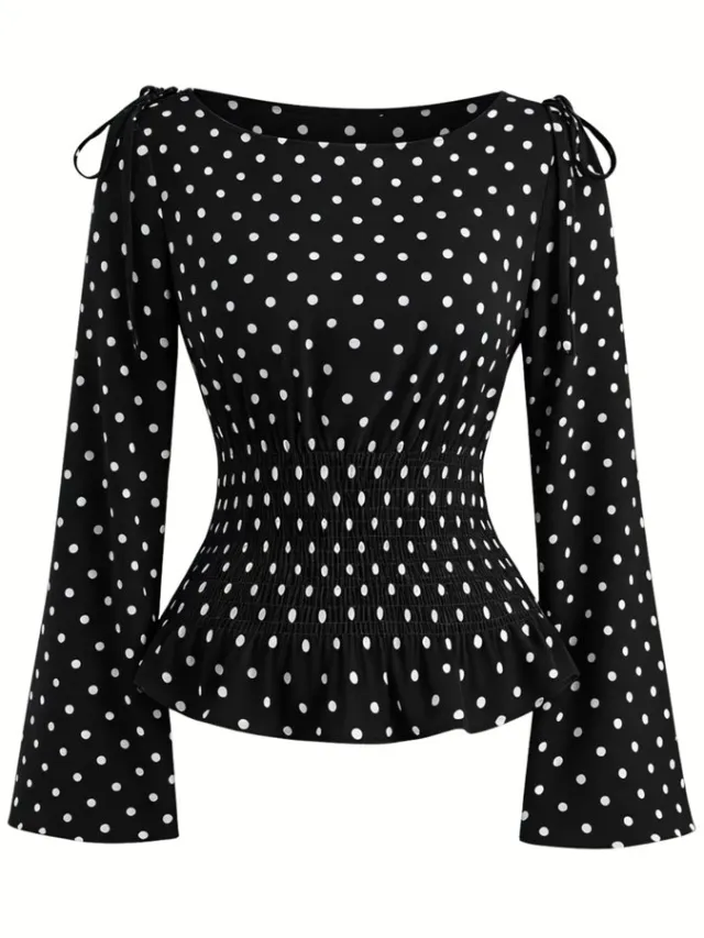Currero Topje Dames Polkadots - Mouwloze Top - Singlet - Kleding - Shirt - Blouse - Kort - Volwassen - Zwart