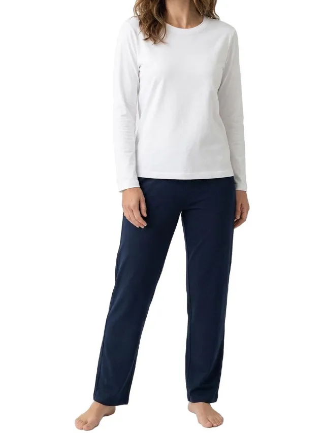 Joop! Dames pyjama Cosy wit / donkerblauw