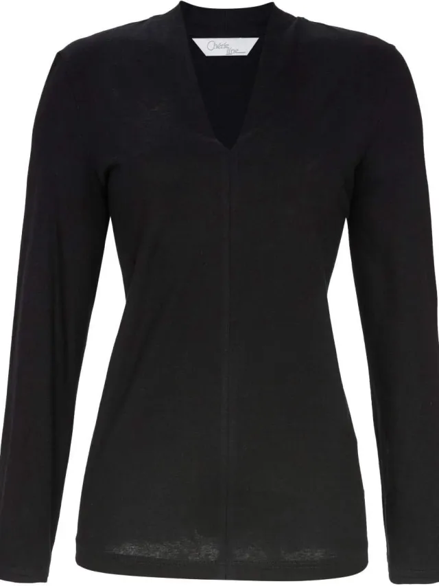 Ringella Zwart pyjamashirt Ringella katoen - Zwart - Maat - 38
