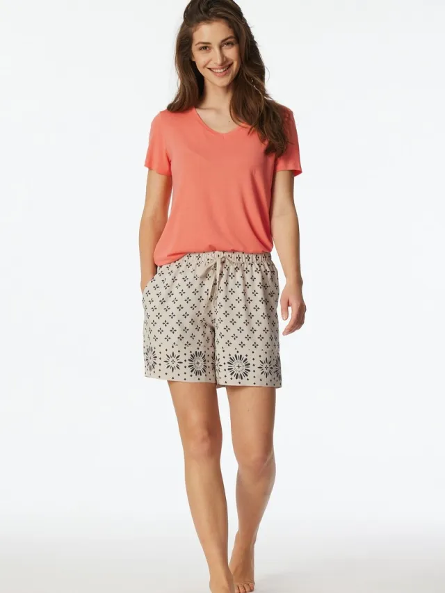 Schiesser Broek kort ikatpatroon grijs jaspé - Mix+ Relax - Small