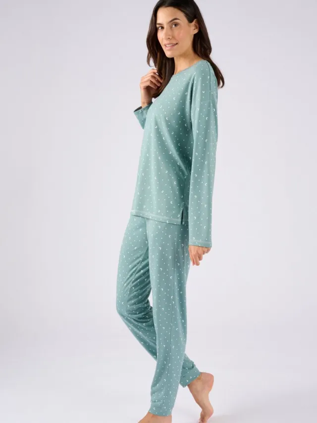 Damart Pyjama van Thermolactyl jerseytricot. - Dames - Groen - 50-52 (XL)
