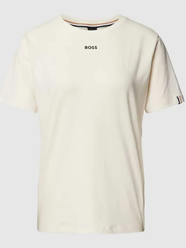 Boss T-shirt met labelprint Wit